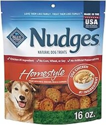 Blue Buffalo Nudges Homestyle Natural Dog Treats, Made in the USA with Real Chicken, Peas, and Carrots, 16-oz. Bag