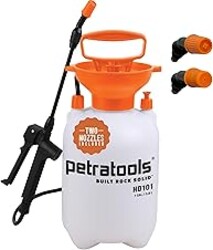 Petratools 1 Gallon Pump Sprayer – HD101 Garden Sprayer for Weeds, Lawn Care & Pesticides – 52” Long Hose, 2 Nozzles & Easy Carry Handle – Durable & Lightweight