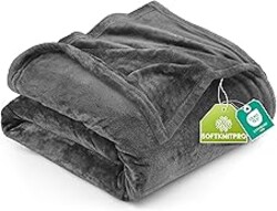 Utopia Bedding Fleece Blanket Queen Size Grey (90x90 Inches) Ultra Soft Warm Lightweight Microfiber Breathable Anti-Static Cozy Bed Blanket, All-Season Home Decor Gift for Men & Women