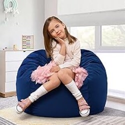 Hobestluk Bean Bag Chairs 2.5FT Bean Bag Chair with Memory Foam Filled & Machine Washable Cover,Beanbag Chair, Small Bean Bag Chairs for Playroom, Living Room, Bedroom
