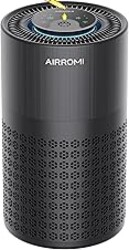 AIRROMI Air Purifier for Bedroom with HEPA 3-in-1 Filter, Pet Air Purifier for Home Cat Pee Smell, Covers Upto 990 Ft², Quiet 360°intake Air Cleaner for pet hair,allergies,Dust,Smoke A2001 Black