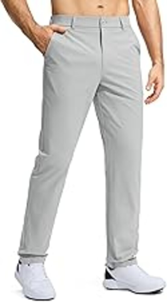 Pudolla Men's Golf Pants Stretch Work Dress Comfy Pants 30"/32"/34" Lightweight Quick Dry Casual Slacks Trousers with Pockets