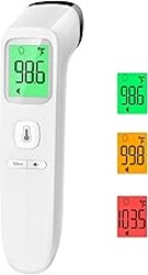 No-Touch Thermometer for Adults and Kids, Accurate Digital Baby Thermometer, Fever Alarm & Silent Mode, 2 in 1 Forehead & Object Mode