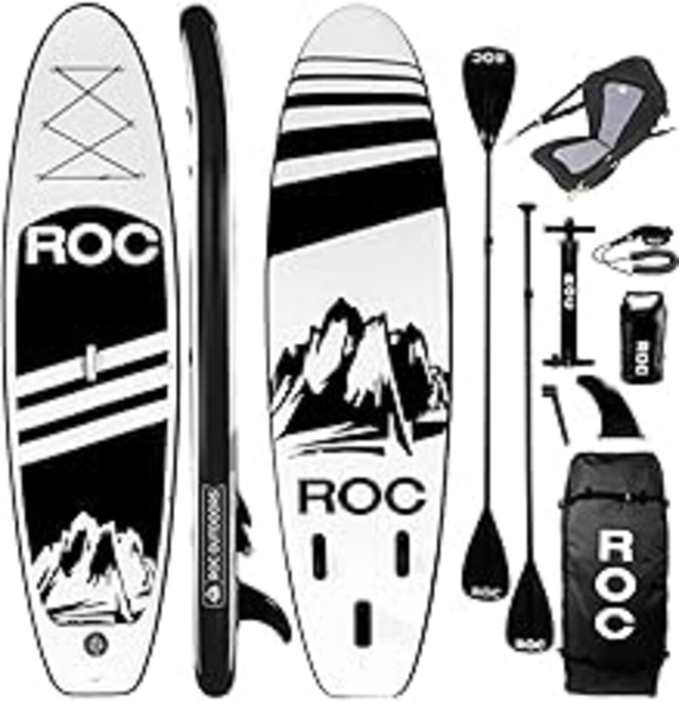Roc Inflatable Stand Up Paddle Board with Premium SUP Paddle Board Accessories, Wide Stable Design, Non-Slip Comfort Deck for Youth & Adults