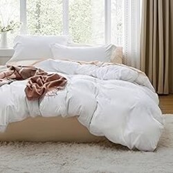 Bedsure Prewashed Duvet Cover Queen, Cotton-Like Soft Bedding Set, White | Ultra Soft, Relaxed Texture, Breathable Comfort, Hidden Zipper, 8 Corner Ties, Easy Care, OEKO-TEX Certified, Year-Round Use