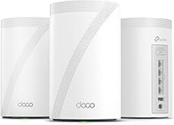 TP-Link Deco 7 Pro BE63 Tri-Band WiFi 7 BE10000 Whole Home Mesh System - 6-Stream 10 Gbps, 4x2.5G Ports Wired Backhaul, 4X Smart Internal Antennas, VPN, HomeShield, Free Expert Support (3-Pack)