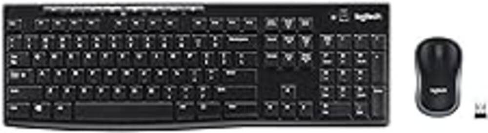 Logitech MK270 Wireless Keyboard and Mouse Combo for Windows, 2.4 GHz Wireless, Compact Mouse, 8 Multimedia and Shortcut Keys, 2-Year Battery Life, for PC, Laptop - Black