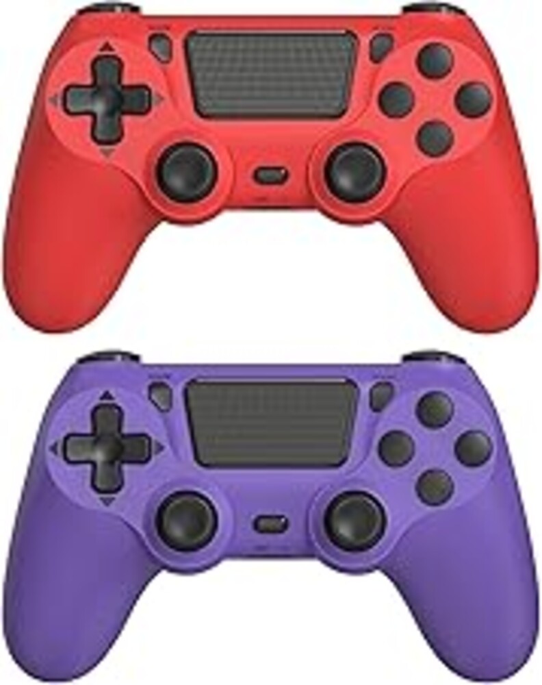Wuthur 2 Pack Wireless Controller Compatible with PS4/Pro/Slim(Purple & Red)