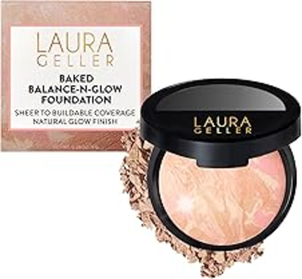 LAURA GELLER NEW YORK Baked Balance-N-Glow Illuminating Foundation - Porcelain - Buildable Sheer to Light Coverage - Satin Finish