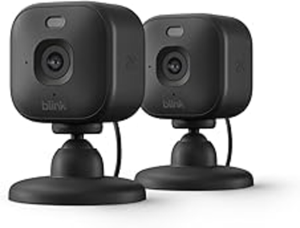 Blink Mini 2K+ (newest model) – Plug-in Home & Pet Indoor Security Camera with 2K video resolution, night vision, enhanced audio, motion detection – 2 cameras (Black)