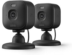 Blink Mini 2K+ (newest model) – Plug-in Home & Pet Indoor Security Camera with 2K video resolution, night vision, enhanced audio, motion detection – 2 cameras (Black)