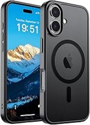 SUPFINE Magnetic for iPhone 17 Case Black with Screen Protector | Translucent Matte Phone Cover, Compatible with MagSafe, Military Grade Drop Proof, Rugged Shockproof Protective