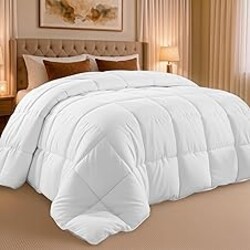Utopia Bedding Queen Comforter Duvet Insert, Quilted White Comforter with Corner Tabs, Box Stitched Down Alternative Comforters Queen Size 88 x 88 inches