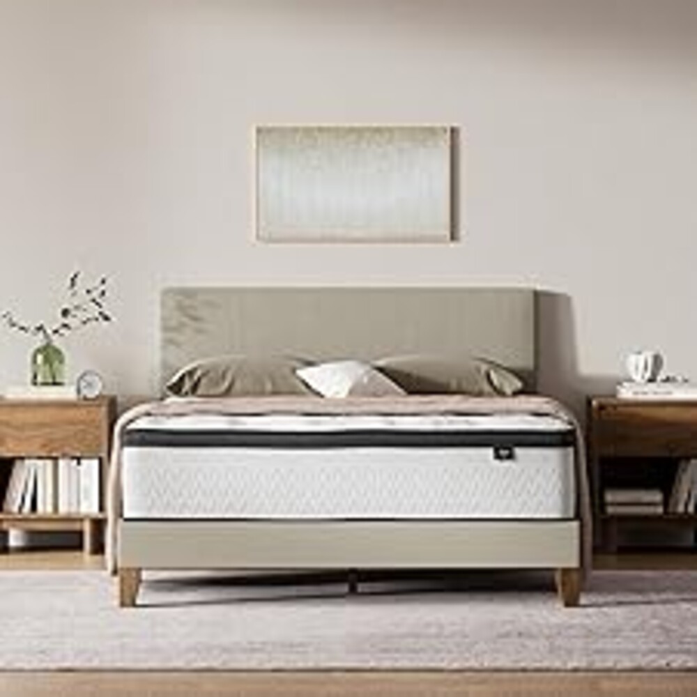 Signature Design by Ashley Chime 12 Inch Hybrid Full Mattress, Memory Foam with Lumbar Support, High-Density Foam & Pocketed Coils for Comfort & Back Support, Mattresses in a Box, Full Size