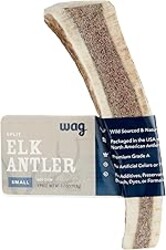Amazon Brand – Wag Split Elk Antler, Naturally Shed, Small (Best for Dogs under 15 lbs)