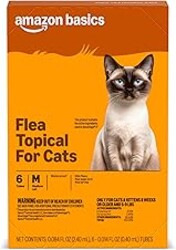 Amazon Basics Preventative Topical Flea Treatment and Control for Medium Cats (5-9 Pounds), Fast-Acting, Kills Fleas, Prevents Infestations, 6-Count