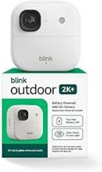 Blink Outdoor 2K+ (newest model) — Wireless smart security camera, 2K video resolution, enhanced audio, two-year battery. Required Sync Module not included — Add-On (White)