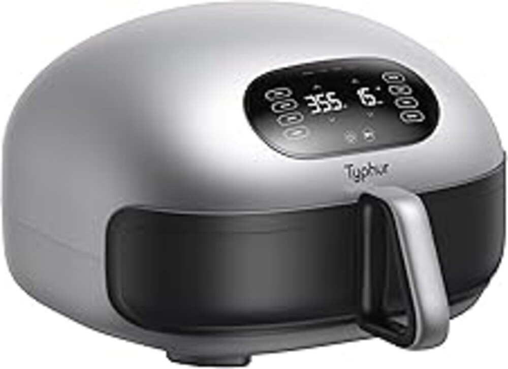 Typhur Dome 2 AI Smart Air Fryer, 15-in-1 Large Flat Airfryer with Top & Bottom Heating, Self-Cleaning Digital Fryer, PFAS-Free Ceramic Basket, Fits a 12" Pizza or Steaks, Whisper-Quiet, 120V