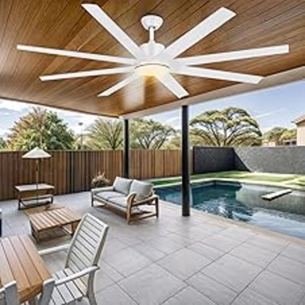 YITAHOME 72 Inch Ceiling Fans with Lights and Remote Control for Indoor, Reversible Quiet DC Motor, 8 Blades with 6 Speed, Modern Ceiling Fans for Living Room -White