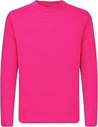 QBK 4T to Youth Neon Shirt Kids UPF 50+ Dry Fit Athletic Long Sleeve T Shirts for Boys and Girls-Moisture Wicking Rash Guard