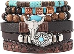 LOTSOF Western Turquoise Beaded Bracelet, Chic Stack Beaded Western Style for Country Concerts, Cowgirl Outfits & Boho Jewelry