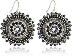 Colorful Summer Beaded Earrings For Women Crystals Glass Bead Dangle Drop Bohemia Earrings Statement Earrings For Women