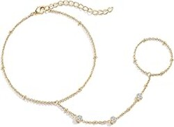 Gold Bracelets Set for Women Stack, Chunky Thick Bracelets Stack for Women Trendy, Simple Dainty Thin Gold Plated Cuff Stackable Bracelets With Beaded Cuban Paperclip Snake Rope Bangle Hand Chain Jewelry