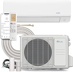 Senville AURA Series Mini Split Air Conditioner Inverter Heat Pump, 18000 BTU, Works with Alexa, Energy Star, White