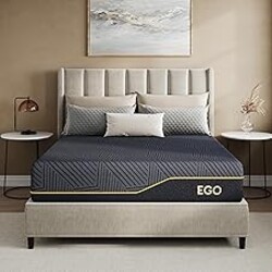 MLILY EGOHOME 12 Inch King Size Memory Foam Mattress for Cooling Sleep, Pressure Relief Cooling Copper Gel Bed in a Box, Foam Made in USA, CertiPUR-US Certified, Medium Plush, 76x80x12 Black