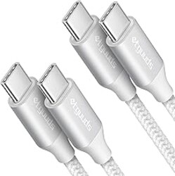 etguuds White USB C to USB C Cable 3ft, 2-Pack 60W USBC to USBC Cord, Type C to C Charger Cable Fast Charging for iPhone 17 16 15 Pro Max Plus Air, Samsung Galaxy S25 S24 S23, for MacBook/iPad, Pixel