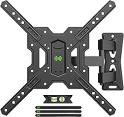 USX MOUNT UL Listed Full Motion TV Mount, Swivel Articulating Tilt TV Wall Mount for 26-65 Inch LED, 4K, Wall Mount Bracket with VESA 400x400mm Up to 77lbs, Perfect Center Design -XMM006-1