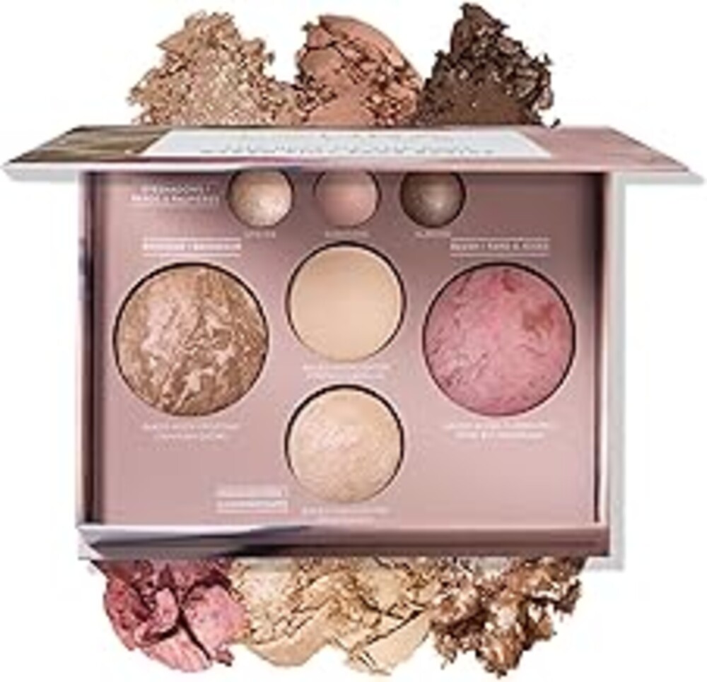LAURA GELLER NEW YORK Best of the Best Baked Palette – 7-in-1 Full Face Palette – Bronzer, Blush, 2 Highlighters & 3 Eyeshadows – Crease-Proof, Handmade in Italy – Travel-Friendly