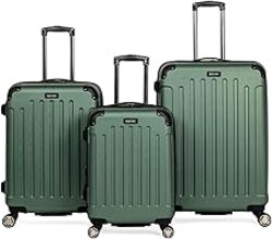 Kenneth Cole REACTION Renegade Luggage Expandable 8-Wheel Spinner Lightweight Hardside Suitcase, Cilantro, 3-Piece Set (20"/24"/28")
