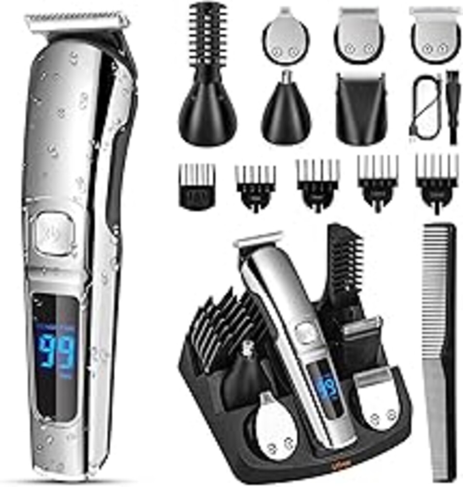 Ufree Beard Trimmer for Men, Waterproof Electric Razor for Nose, Body, Face & Mustache, Cordless Hair Clippers Shavers Grooming Kit, Gifts for Men Husband Father