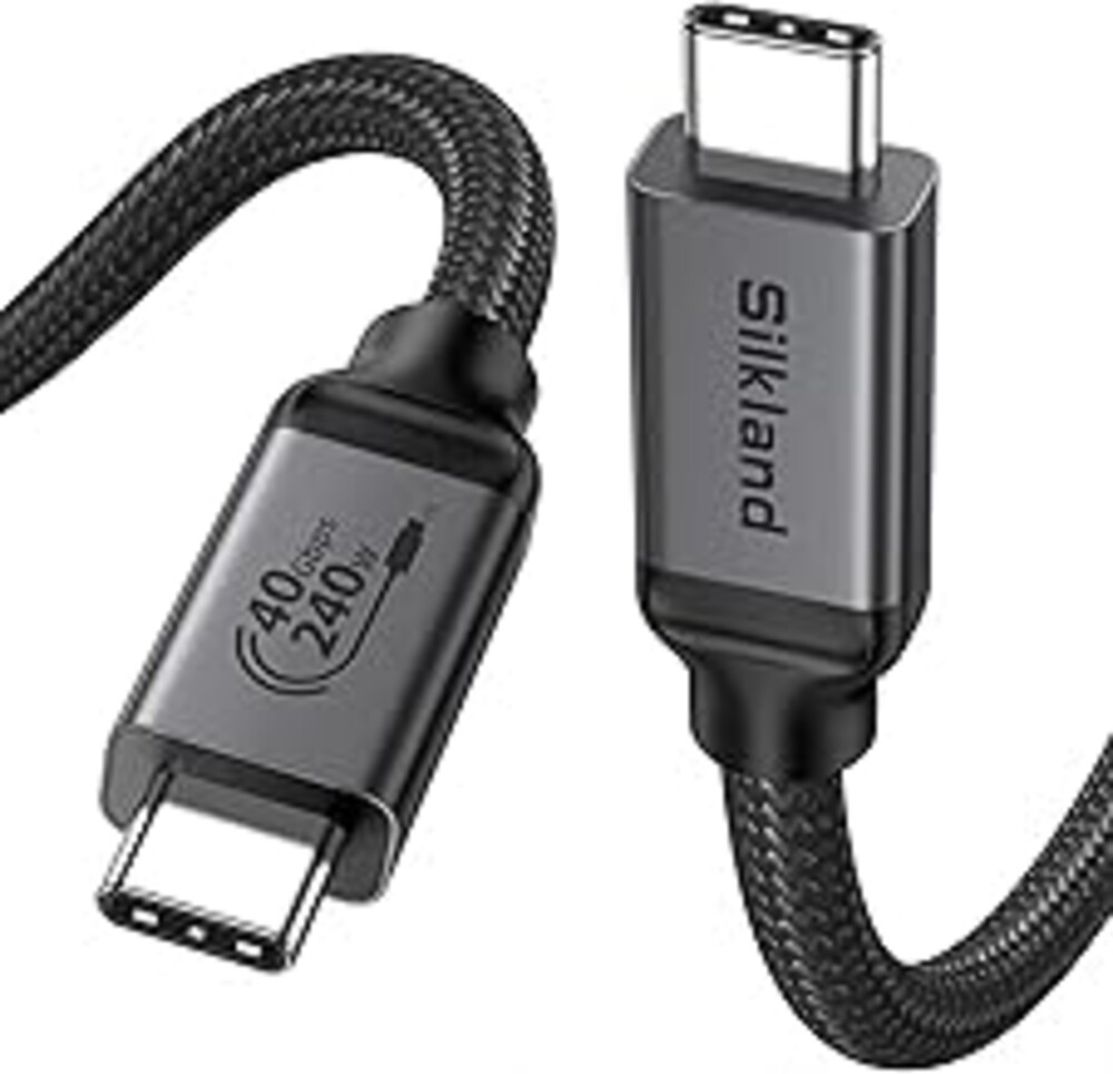 Silkland USB 4 [USB-IF Certified] for Thunderbolt 4 Cable 3.3FT, 40Gbps Data Sync, 240W Charging, 8K/5K@60Hz, USB C Thunderbolt Cable, Compatible for MacBook, Mac mini, iPhone 17/16, SSD, Monitor