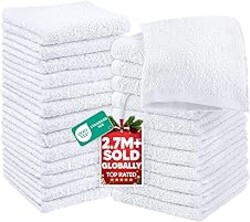Utopia Towels 24 Pack Cotton Washcloths Set, 100% Ring Spun Cotton, Premium Quality Flannel Face Cloths, Highly Absorbent and Soft Feel Fingertip Towels, White