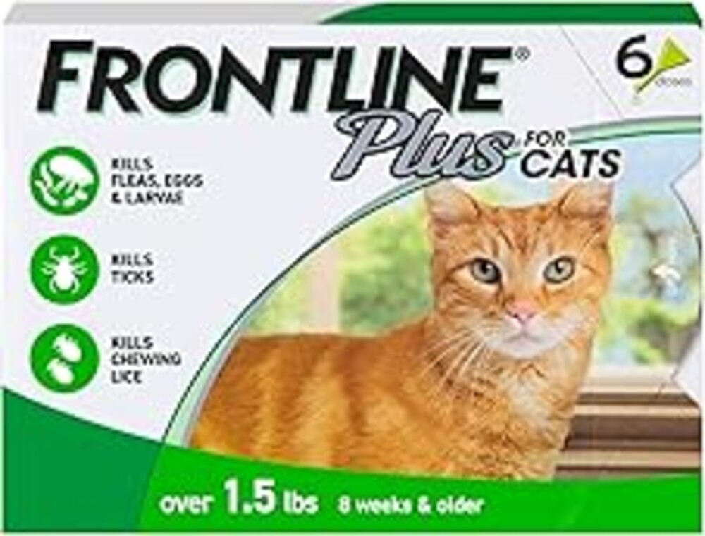 FRONTLINE Plus Flea & Tick Spot Treatment for Cat & Kitten (Green) Count of 6