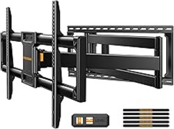 Perlegear Long Arm Full Motion TV Wall Mount for 42–97 Inch TVs up to 150 lbs, Pre-Assembled TV Mount with Full Swivel, Tilt and Extension, Fits 8″/12″/16″/24″ Wood Studs, Max VESA 800x400mm, PGXLF02