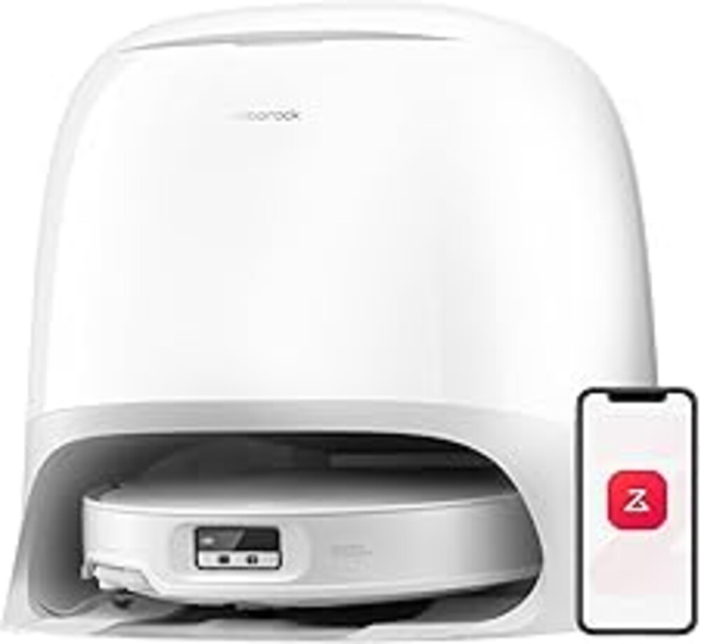 roborock Qrevo CurvX Robot Vacuum and Mop, 22,000Pa Suction, 3.14’’ Ultra Slim, Zero-Tangling Design, Reactive AI Obstacle Recognition, AdaptiLift Chassis, Auto Hot Water Mop Washing & Drying