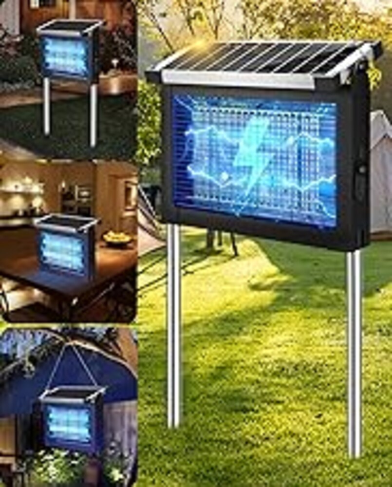 Solar Bug Zapper Outdoor, PhatroyYee Mosquito Zapper 4500V, Waterproof Portable Fly Zapper, Rechargeable Electric Mosquito Killer, Cordless Fly Insect Mosquitos Trap for Patio Yard Home Garden Camping