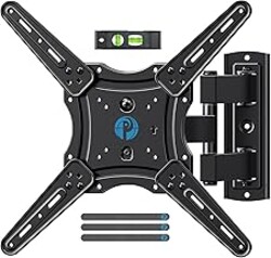 Pipishell Full Motion TV Wall Mount for 26-65 inch Flat or Curved TVs up to 77 lbs, TV Bracket Wall Mount with Articulating Arms, Extension, Tilt, Swivel, Leveling, Max VESA 400x400mm, PIMF7