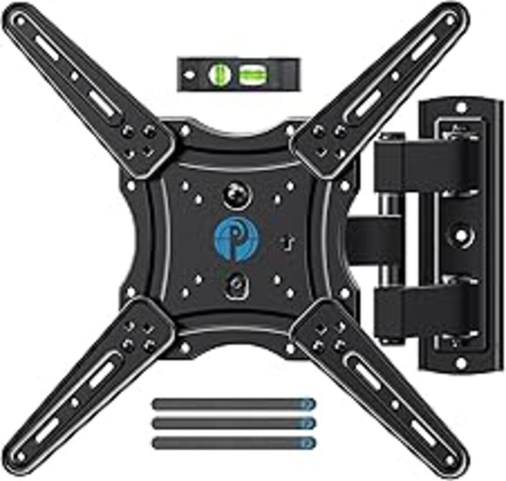 Pipishell Full Motion TV Wall Mount for 26-65 inch Flat or Curved TVs up to 77 lbs, TV Bracket Wall Mount with Articulating Arms, Extension, Tilt, Swivel, Leveling, Max VESA 400x400mm, PIMF7