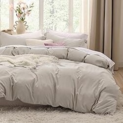 Bedsure Oversized King Duvet Cover - 3 Pieces Prewashed Cotton-Like Polyester Extra Soft Bedding Set, Includes 1 Duvet Cover 120x98 Inches with Zipper Closure & 2 Pillow Shams, Linen, No Comforter