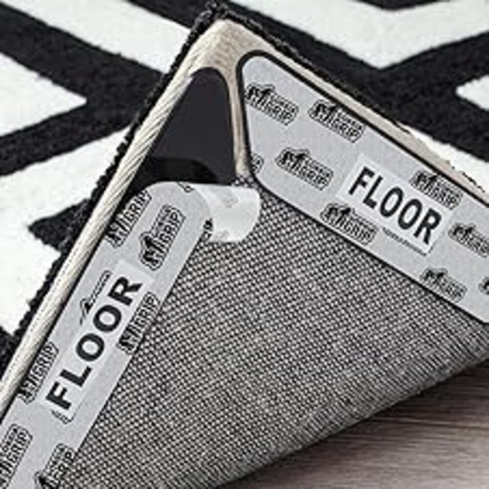 GORILLA GRIP® Rug Gripper Pads, Extra Long Reusable Double-Sided Adhesives Keep Area Rugs Corners Flat, Grips Hardwood, Tile and Laminate Floors, Renter Friendly, Holds Down Carpet in Place, 8 Pcs