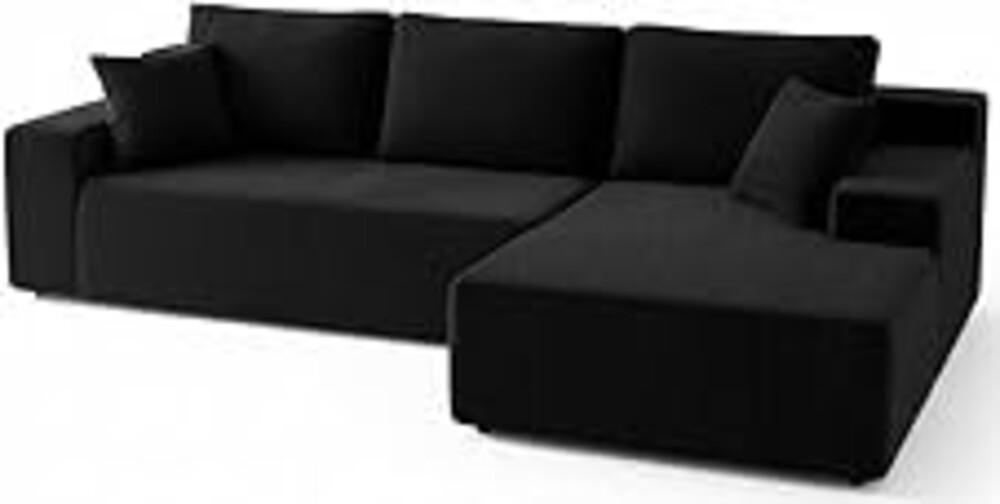 GRUSIGN Cloud Sectional Boneless Couches for Living Room, Modular L Shaped Couch with Deep Seat Oversized Right Facing Chaise, Memory Foam Compressed Spineless 3 Seater Sofa for Apartment, Black