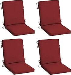 Arden 4-Pack Outdoor Patio Dining Chair Cushion, 20x44, Rain-Proof Seat Pad, Fade-Resistant Outdoor Cushion Ruby Red Leala