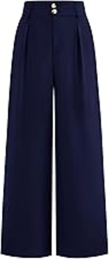 BTFBM Women Wide Leg Dress Pants 2026 High Waisted Button Pleated Business Casual Trousers Office Work Palazzo Pants