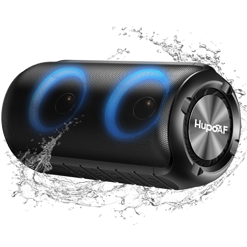 Hupoaf Bluetooth Speaker, 2025 New Portable Wireless Speaker with 6D Loud Sound, IPX7 Waterproof, HD Call, RGB Lights, 12H Playtime for Home/Party/Outdoor/Beach, Electronic Gadgets, Birthday Gift