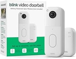 Blink Video Doorbell – Head-to-toe HD view, two-year battery life, and simple setup. Sync Module Core included – System (White)