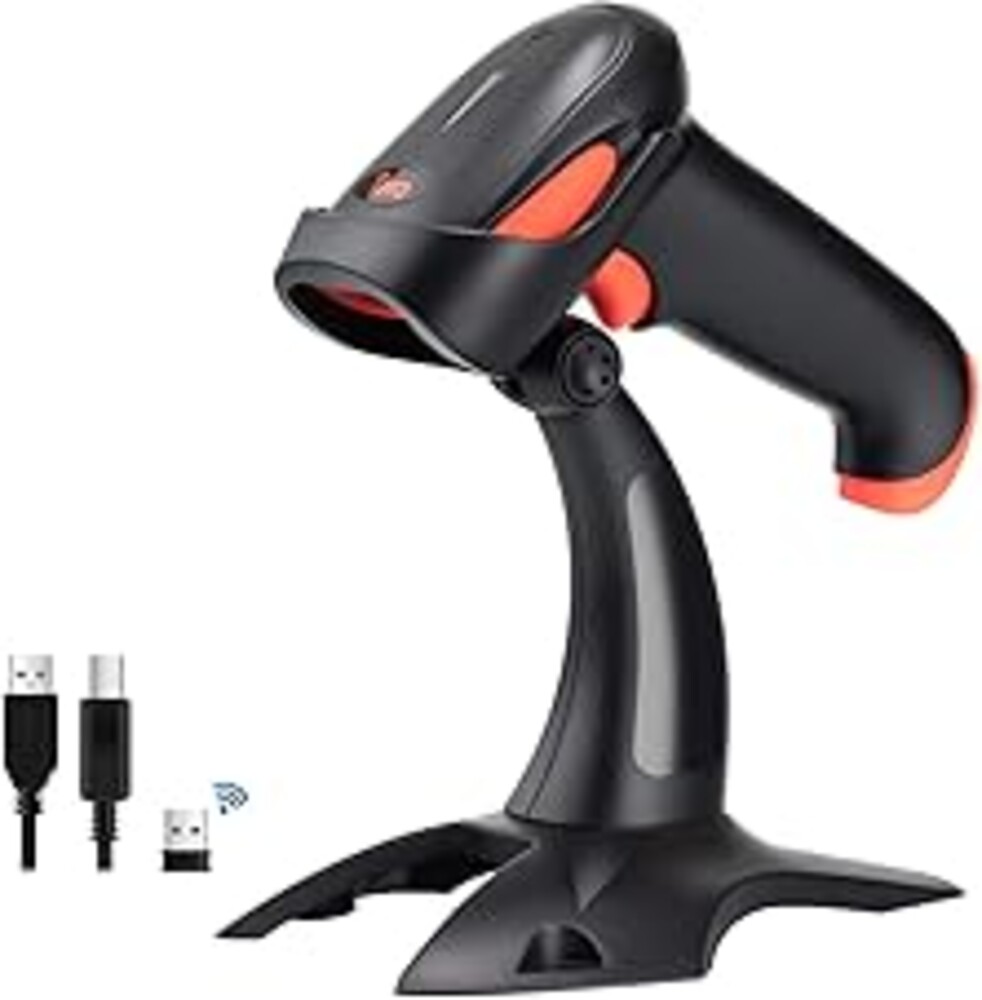 Tera Wireless 2D QR Barcode Scanner with Stand, 3 in 1 Compatible with Bluetooth & 2.4GHz Wireless & USB Wired Barcode Reader Handheld Bar Code Reader HW0001